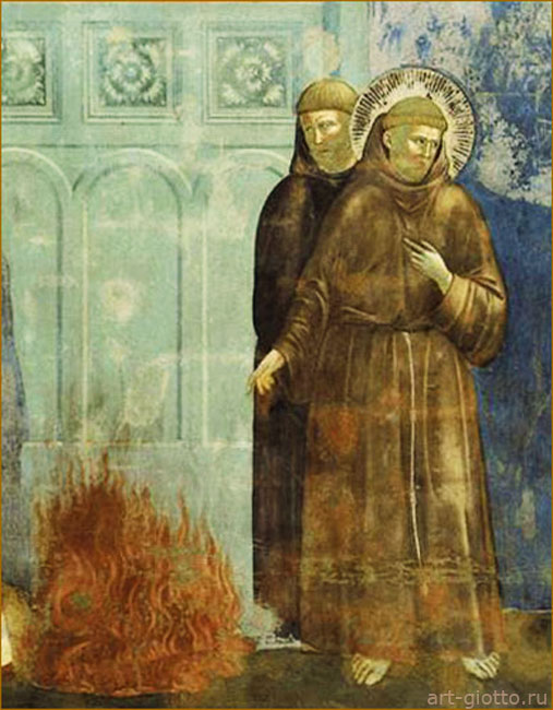 Испытание Св. Франциска огнем перед султаном. Фрагмент